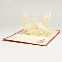 Купить 3D POP-UP открытка - Голуби и цветы - OBIDOBI.RU